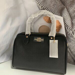 Coach Black Satchel with Gold Hardware
